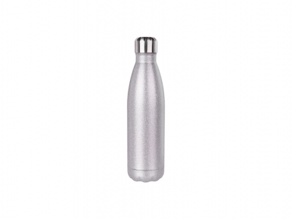 17oz/500ml Glitter Stainless Steel Cola Shaped Bottle(Silver)