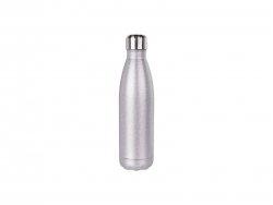 17oz/500ml Glitter Stainless Steel Cola Shaped Bottle(Silver)