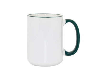 15oz Rim/Handle Mugs - Green