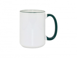 15oz Rim/Handle Mugs - Green