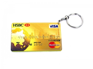 Credit Card Plastic Keychain 53*85mm(Color Edge)