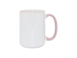 15oz Rim/Handle Mugs - Pink