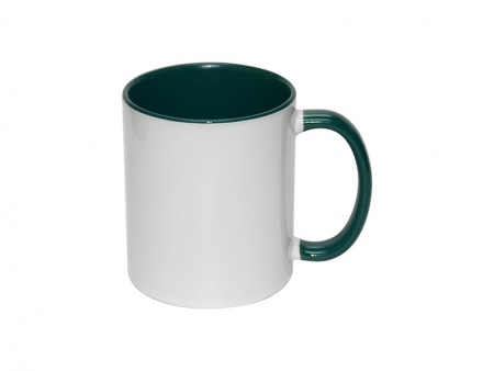 11oz Inner Rim Color Mug - Green