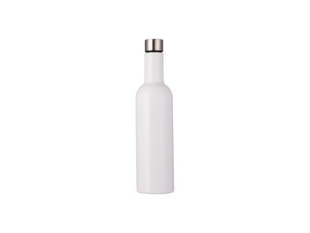 25oz/750ml Stainless Steel Wine Bottle (White)