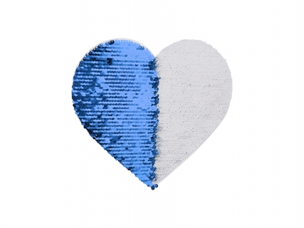 19*22cm Flip Sequins Adhesive White Base (Heart, Dark Blue W/ White)