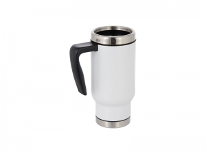 17oz Travel Mug w/ Plastic Insert(White)
