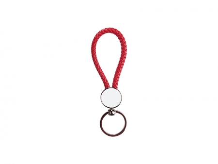 Round Braided Keyring (Red)