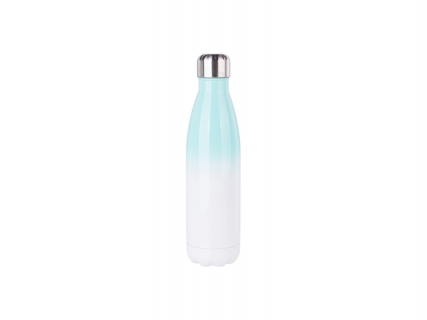 17oz/500ml Stainless Steel Cola Shaped Bottle (Gradient Color White&amp;Green)