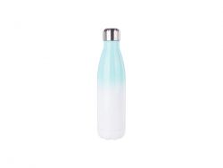 17oz/500ml Stainless Steel Cola Shaped Bottle (Gradient Color White&amp;Green)