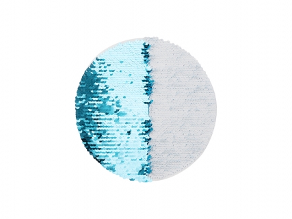 φ19cm Flip Sequins Adhesive White Base (Round, Light Blue w/ White)