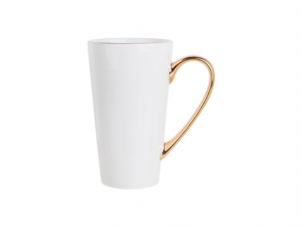 14oz Gold Rim/Handle Latte Mug