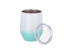 12oz/360ml Stainless Steel Stemless Cup w/ Lid (Gradient Color White&amp;Mint Green)