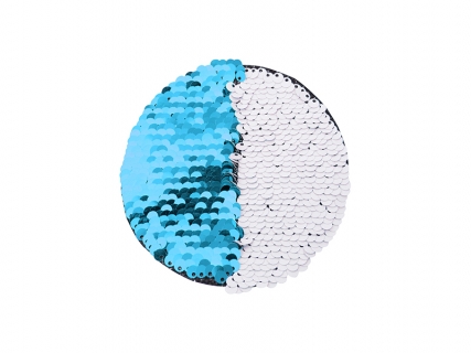 φ10 Flip Sequins Adhesive (Round, Light Blue W/ White)