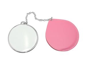 Round Makeup Mirror with Leather Case