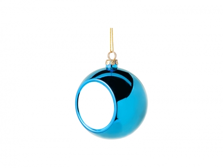 8cm Plastic Christmas Ball Ornament (Light Blue)