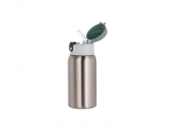 18oz/550ml Sublimation Stainless Steel Bottle with Straw (Silver)