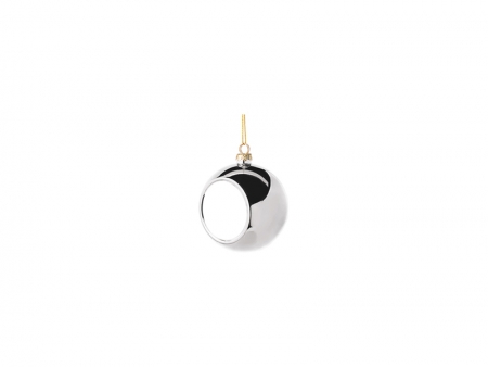 6cm Plastic Christmas Ball Ornament (Silver)