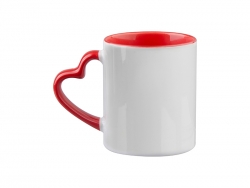 11oz Inner Rim Color Mug with Heart Handle
