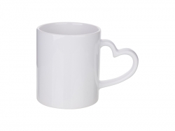 11oz White Mug with Heart Handle