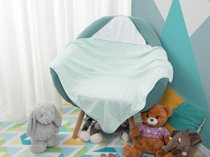 Sublimation Baby Hooded Towel (80*80, Light Blue)