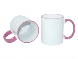 11oz Rim Handle Mug - Pink