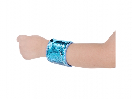 Sequin Bracelet (Light Blue W/ White)