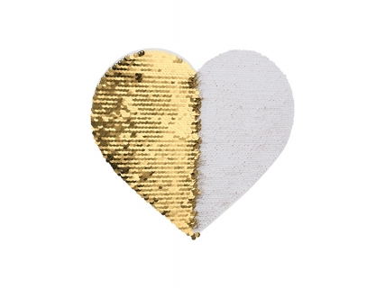 19*22cm Flip Sequins Adhesive White Base (Heart, Gold W/ White)