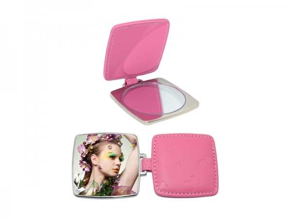 Square Hand Mirror with Leather Case