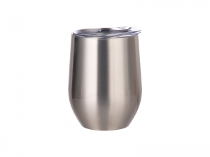 12oz Stainless Steel Stemless Wine Cup (Silver)