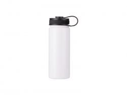 18oz/550ml Stainless Steel Flask w/ Portable Lid (White)