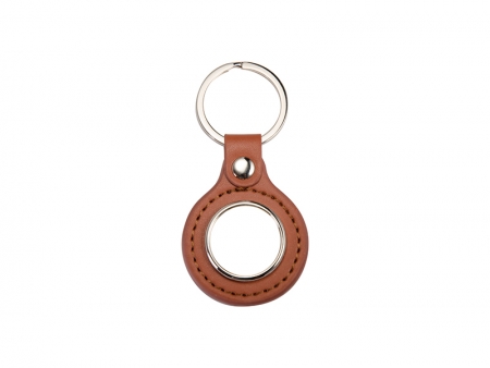 PU Key Chain(Round, Brown)