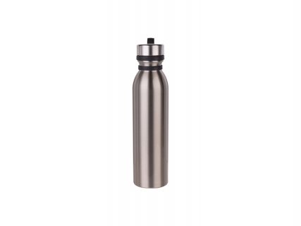 20oz/600ml Stainless Steel Flask w/ Portable Lid (Silver) MOQ:3000