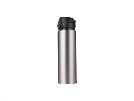 500ml/17oz Pop Lid Stainless Steel Bottle (Silver)