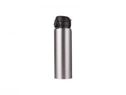 500ml/17oz Pop Lid Stainless Steel Bottle (Silver)