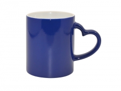 11oz Full Color Change Mug with Heart Handle Blue