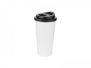 16oz Stainless Steel Tumbler (White) w/ Handle
