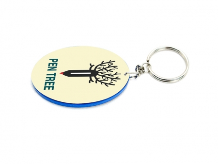 Oval Plastic Keychain 48*68mm(Color Edge)