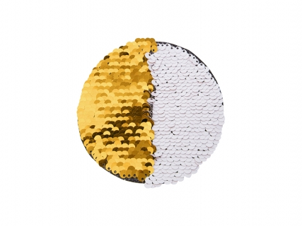 φ10 Flip Sequins Adhesive (Round, Gold W/ White)