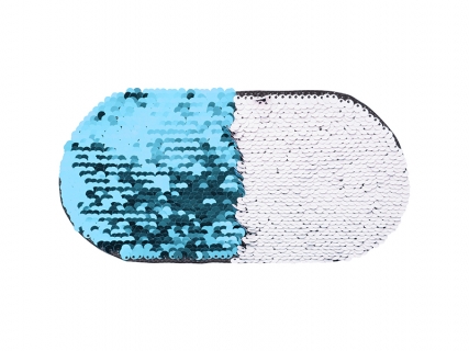 Flip Sequins Adhesive (Oval, Light Blue W/ White)