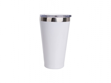 15oz/450ml Stainless Steel Tumbler w/ Slide Lid (White)