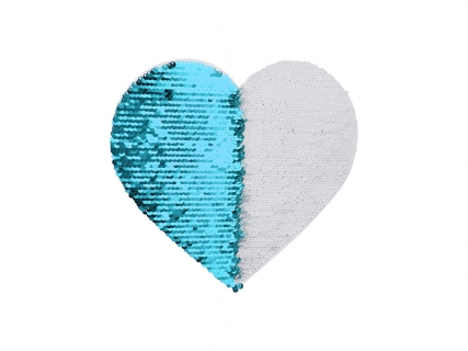 19*22cm Flip Sequins Adhesive White Base (Heart, Light Blue W/ White)