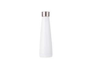 14oz/420ml Stainless Steel Pyramid Shaped Bottle (White)