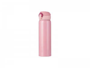 500ml/17oz Pop Lid Stainless Steel Bottle (Pink)
