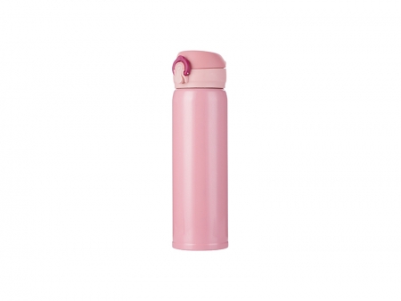 500ml/17oz Pop Lid Stainless Steel Bottle (Pink)