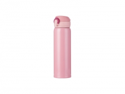 500ml/17oz Pop Lid Stainless Steel Bottle (Pink)
