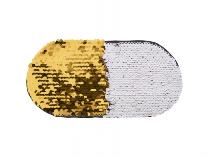 Flip Sequins Adhesive (Oval, Gold W/ White)