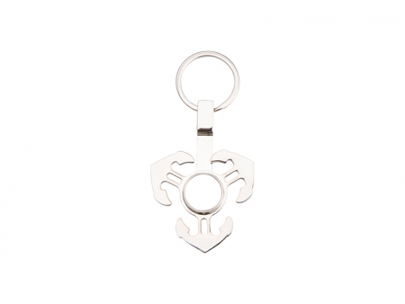 Fidget Spinner Key Ring (Anchor, Silver)