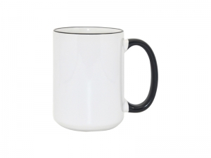 15oz Rim/Handle Mugs - Black