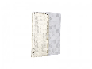 A5 Sequin Notebook (Gold W/ White)