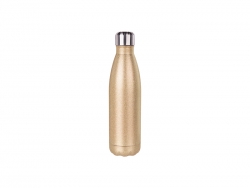 17oz/500ml Glitter Stainless Steel Cola Shaped Bottle (Rose Gold)